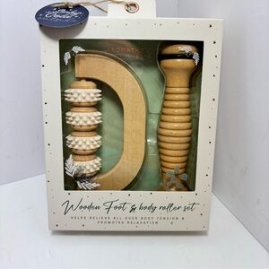 Aromatherapy Rituals Wooden Foot&body roller‎ set New